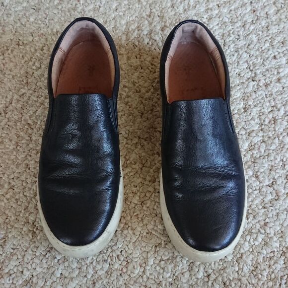 Frye Black leather Ivy Slip-On Shoes size 7M - Picture 2 of 12